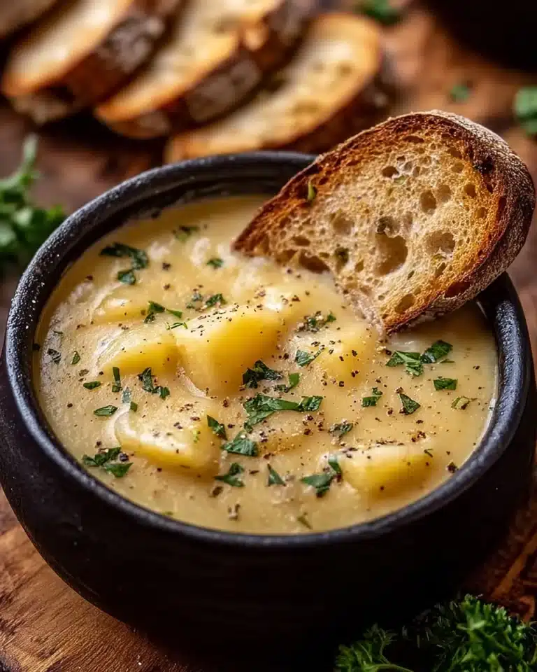 Hearty Cheddar Garlic Herb Potato Soup Recipe