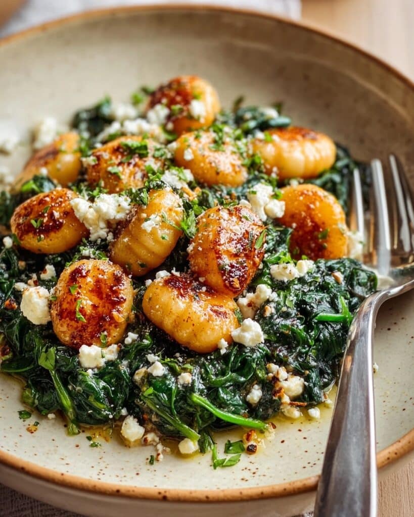 Crispy Gnocchi With Spinach And Feta Recipe