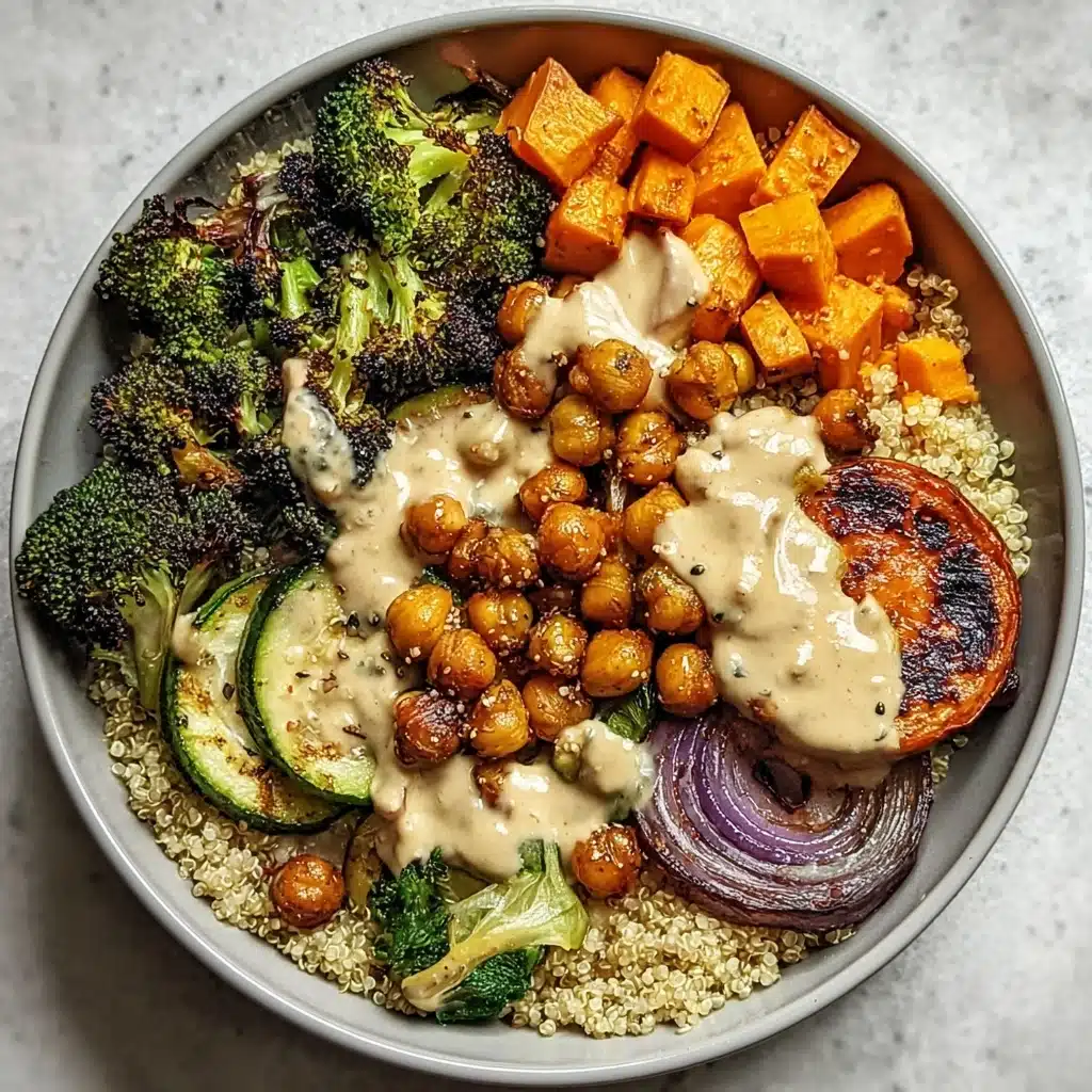 Roasted Veggie Chickpea Bowls with Maple Dijon Tahini Dressing 5 Pumpkin Spice Oatmeal Recipe - Recipe Image