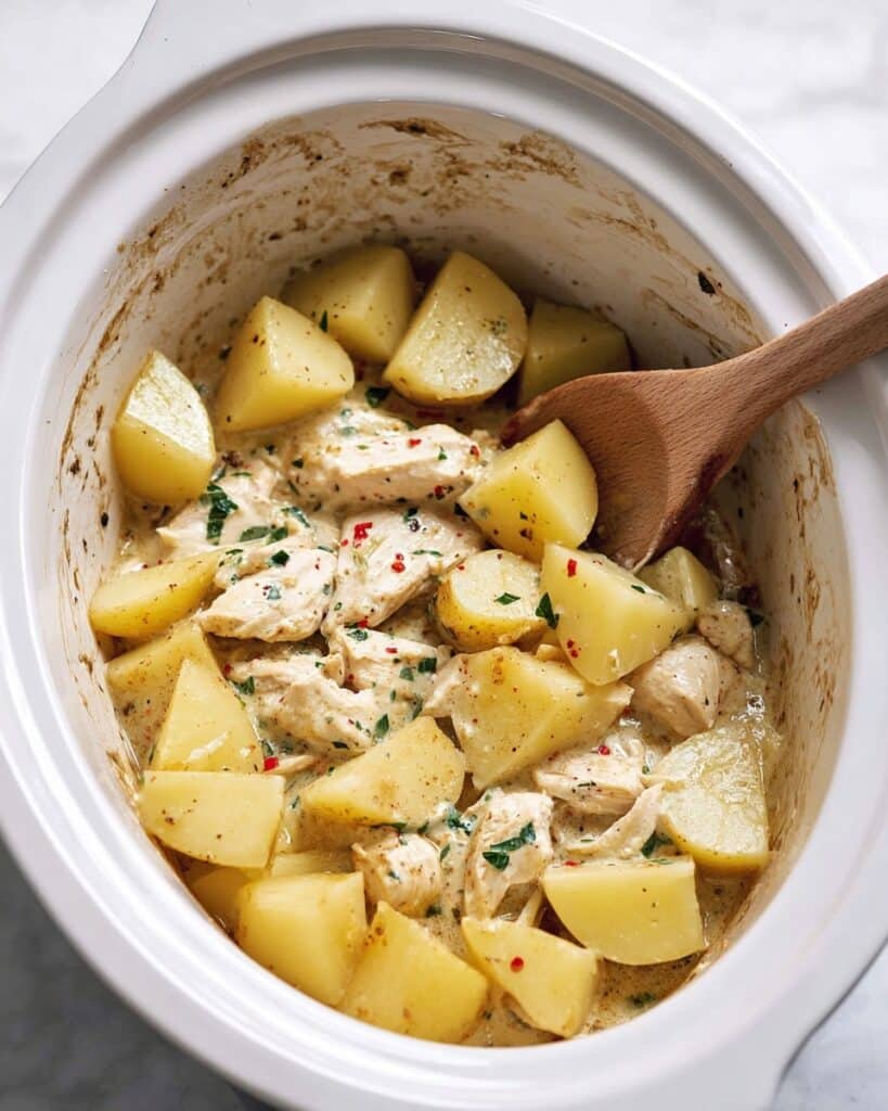 Slow Cooker Parmesan Garlic Chicken and Potatoes Recipe