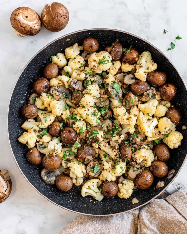 Garlic Cauliflower Mushroom Skillet Recipe