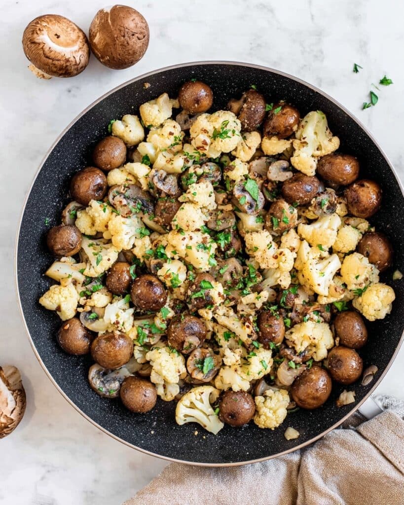 Garlic Cauliflower Mushroom Skillet Recipe