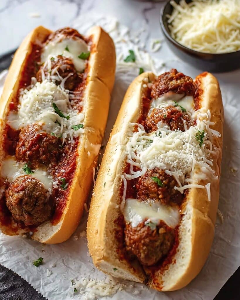 Cheesy Meatball Subs Recipe