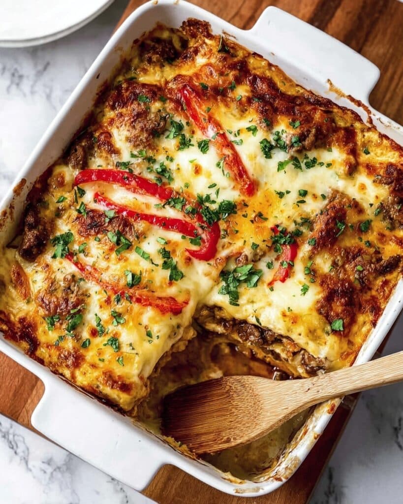 Philly Cheesesteak Casserole Recipe