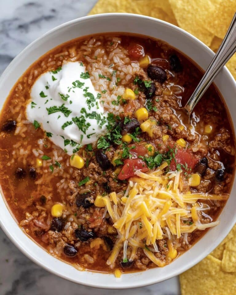 Beef and Rice Soup with Spicy Chile and Fresh Cilantro Recipe