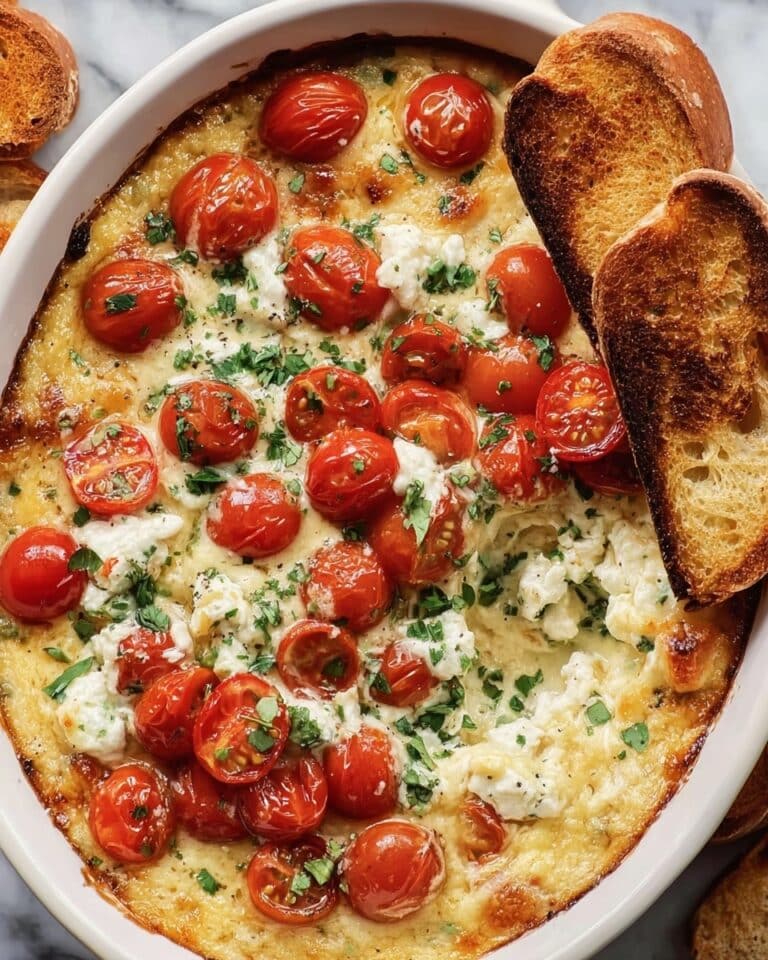 Caprese Dip with Roasted Cherry Tomatoes and Melted Cheeses Recipe