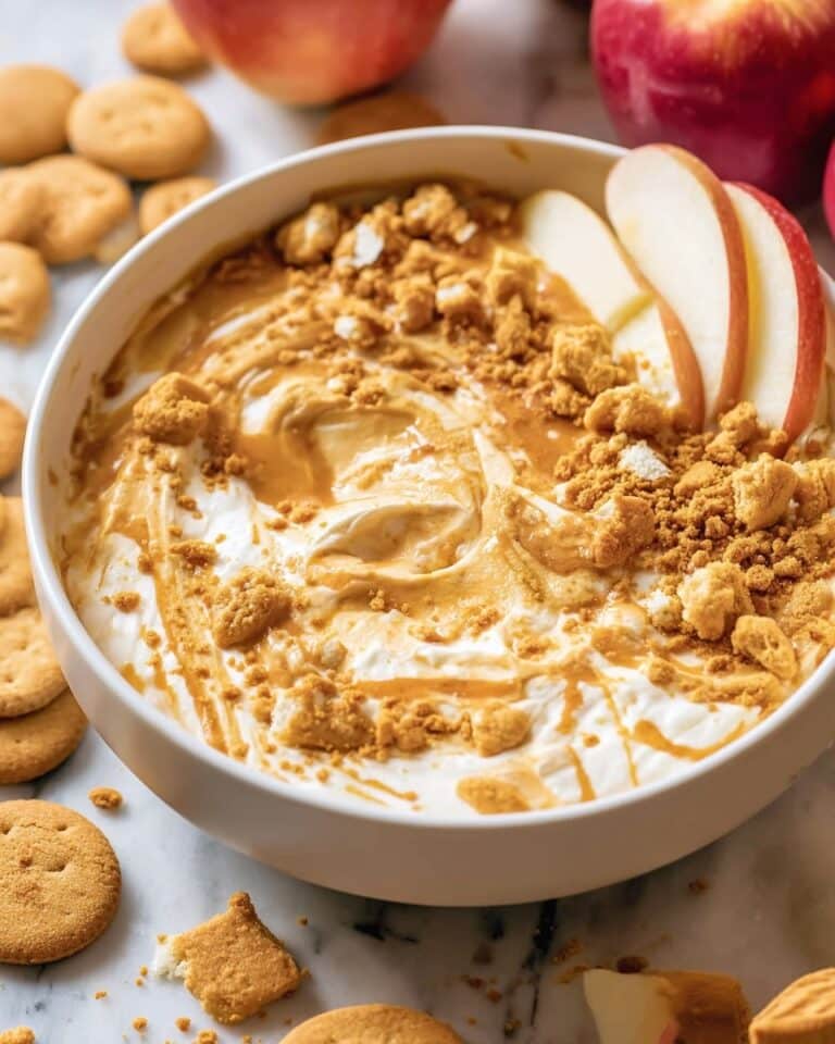 Apple Cheesecake Dip with Caramel and Vanilla Wafers Recipe