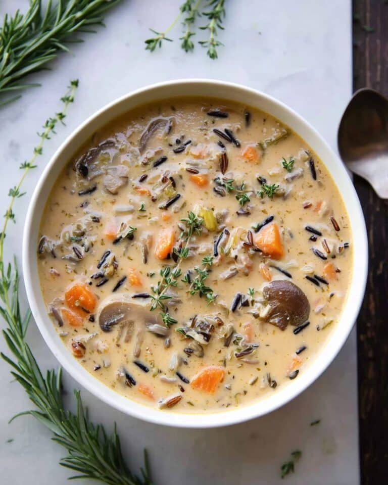 Creamy Mushroom Chicken and Wild Rice Soup Recipe