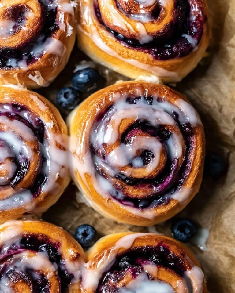 Blueberry Cinnamon Rolls with Cream Cheese Blueberry Frosting Recipe