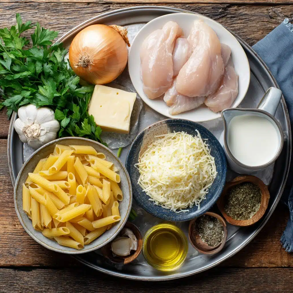 Garlic Parmesan Chicken and Pasta Recipe - Recipe Image