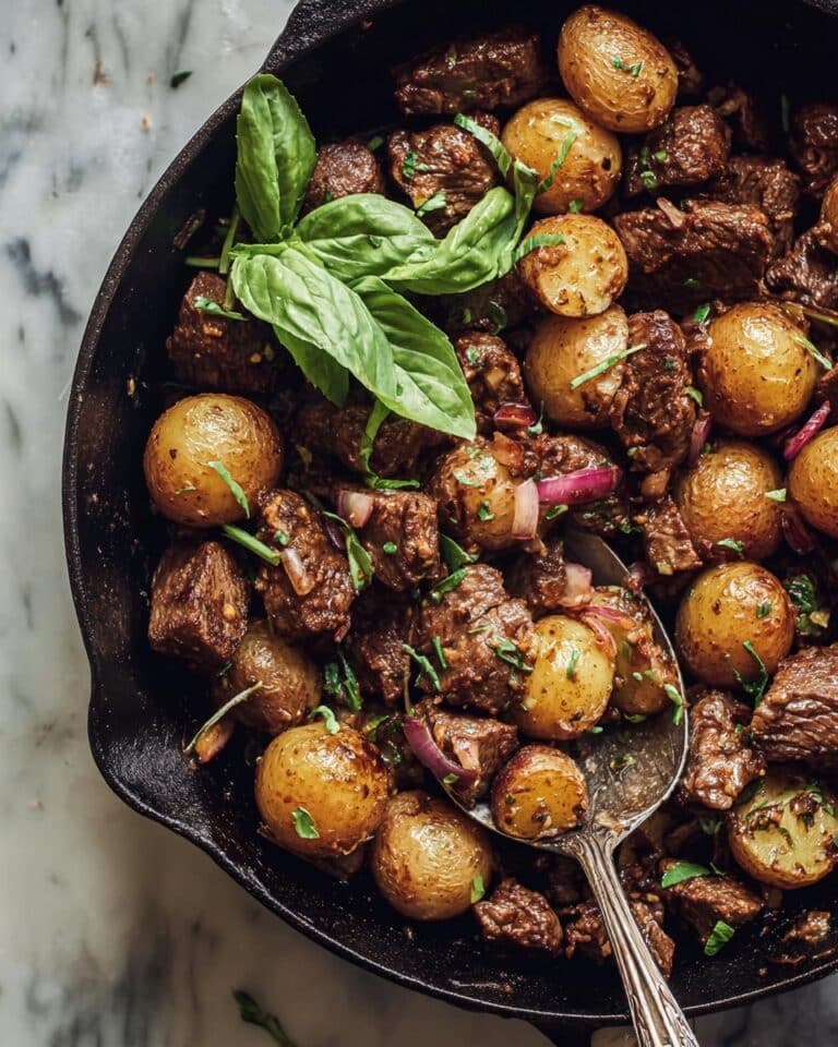 Garlic Butter Beef Bites with Potatoes Recipe