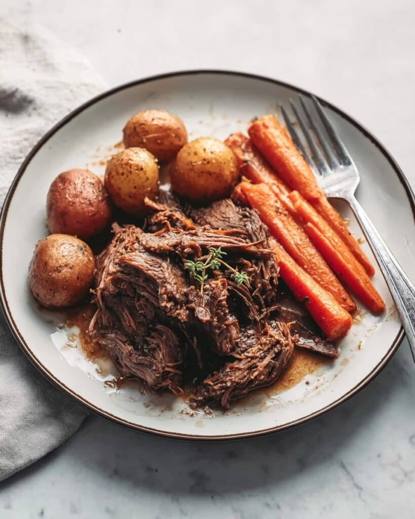 Slow Cooker Beef Roast with Vegetables and Homemade Gravy Recipe