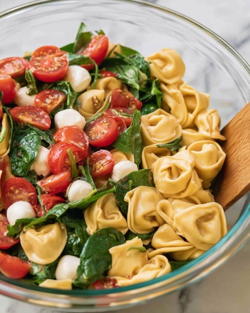 Caprese Tortellini Salad with Cherry Tomatoes, Mozzarella, and Basil Recipe