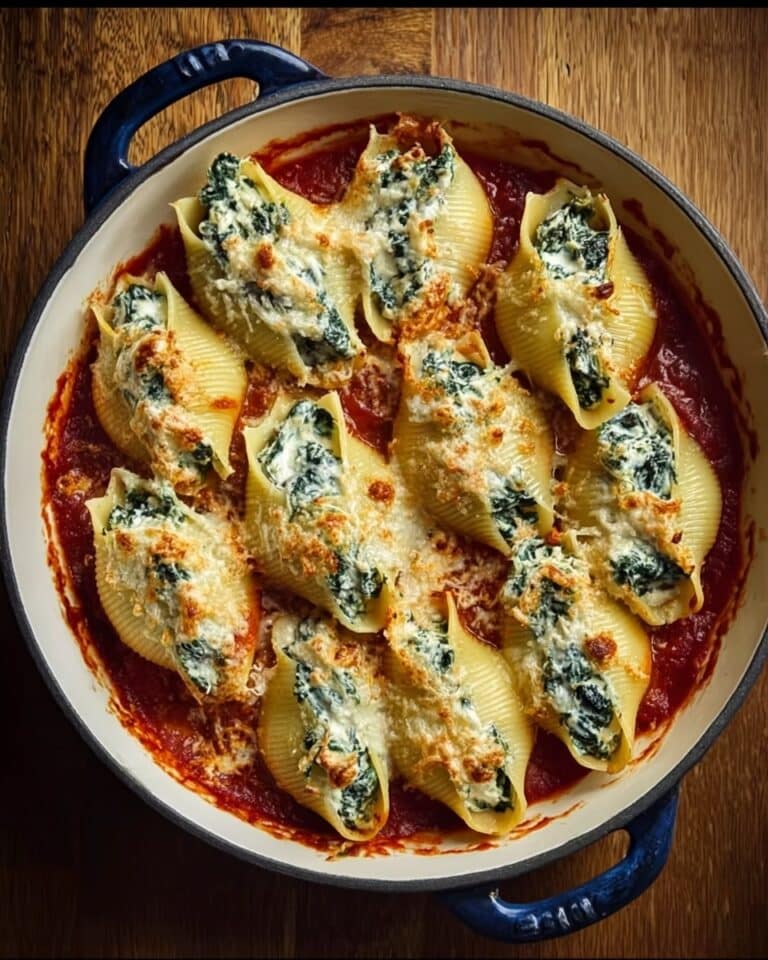 Ricotta and Spinach Stuffed Shells with Marinara Sauce Recipe