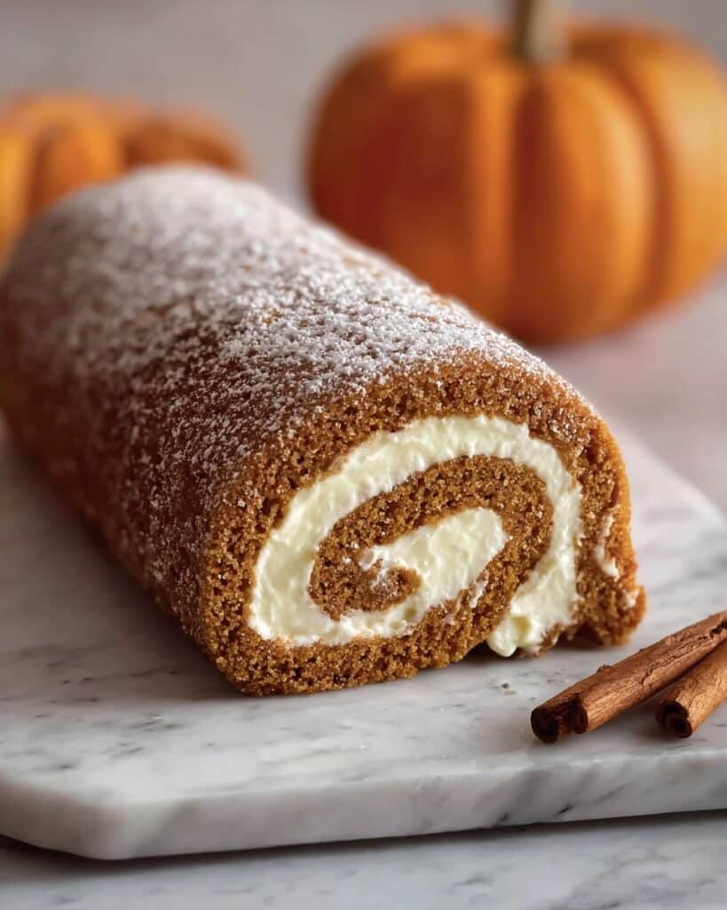 Pumpkin Cake Roll with Cream Cheese Frosting Recipe
