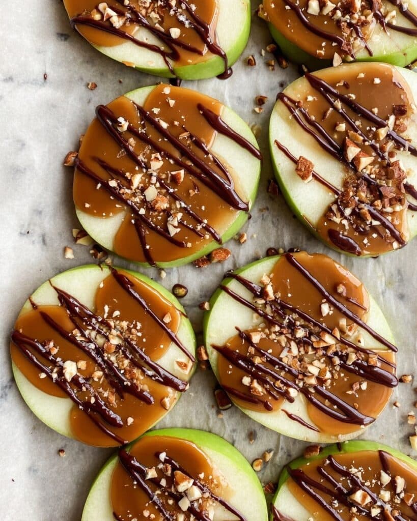 Caramel Apple Slices with Nuts and Sprinkles Recipe