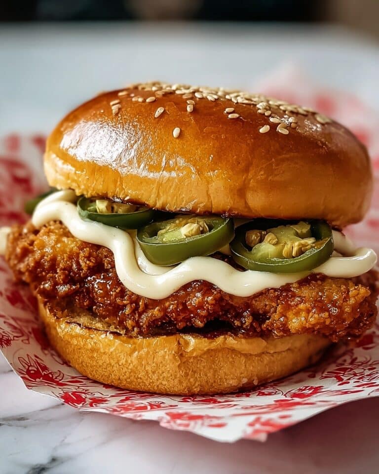 Crispy Chicken Sandwich with Hot Honey Sauce and Spicy Mayo Recipe