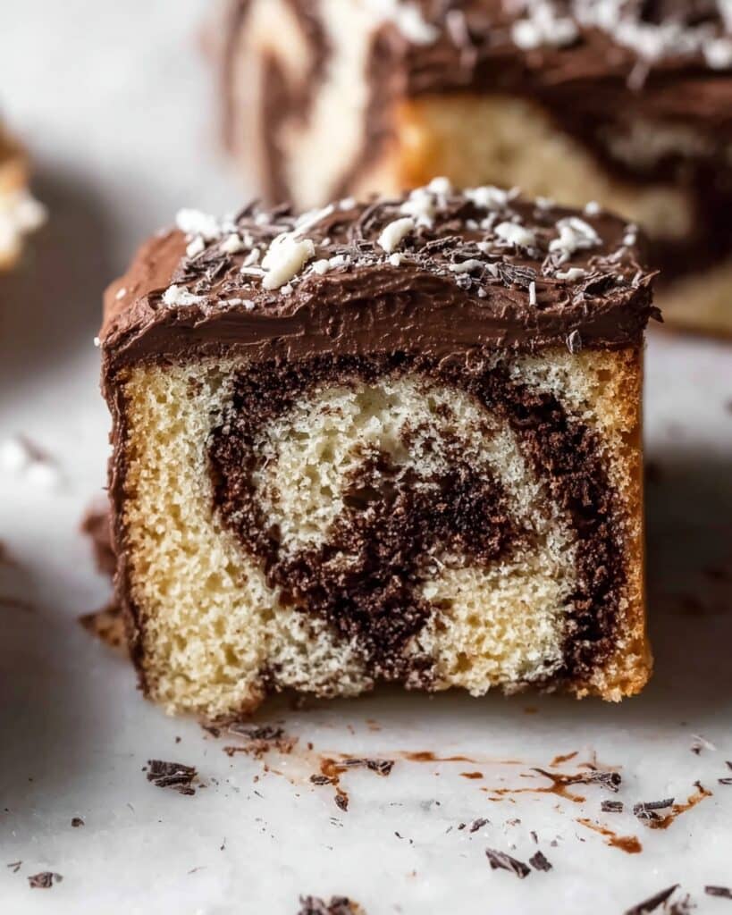 Marble Cake with Chocolate Buttercream Frosting Recipe