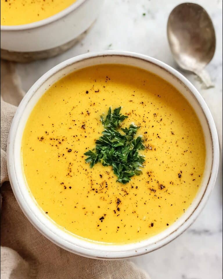 Creamy Roasted Butternut Squash Soup with Cottage Cheese and Herbs Recipe