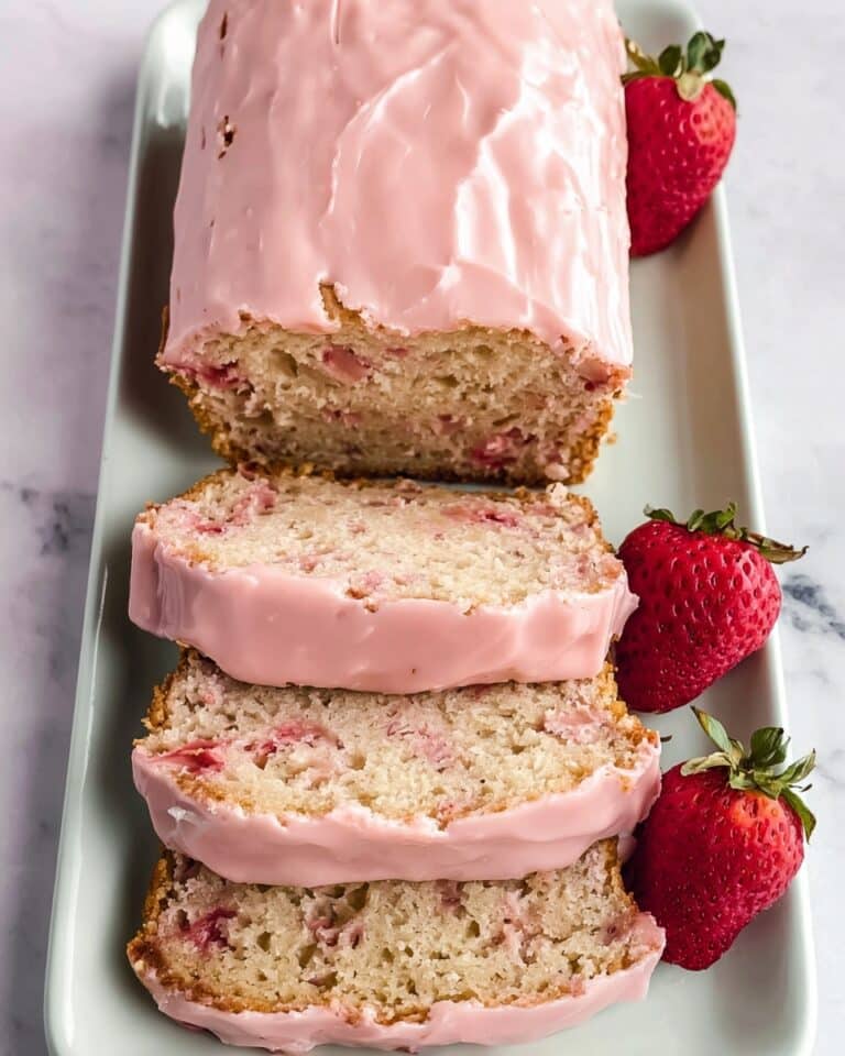 Strawberry Banana Bread with Creamy Glaze Recipe