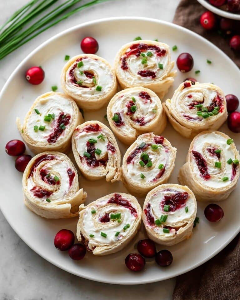 Feta Cranberry Chive Pinwheels Recipe
