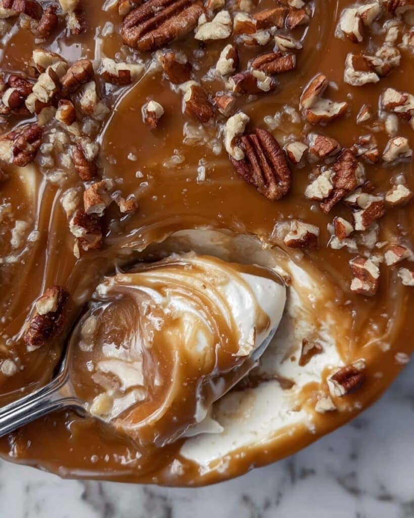 Apple Cheesecake Dip with Caramel and Toasted Pecans Recipe