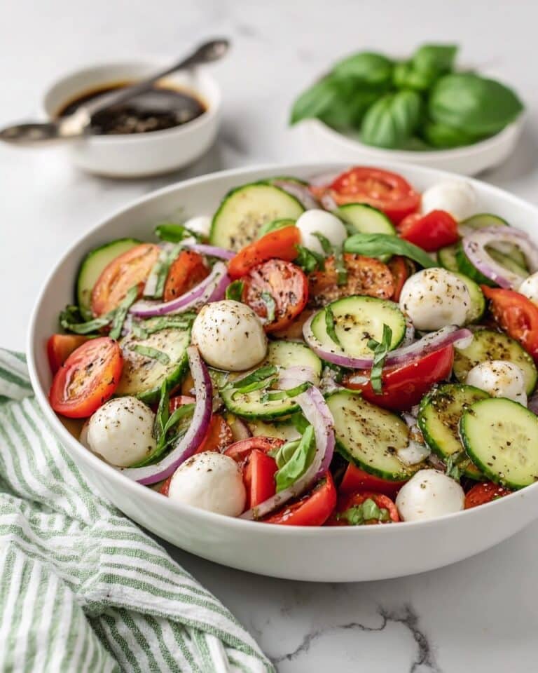 Caprese Salad with Cucumber, Mozzarella, and Grapes Recipe