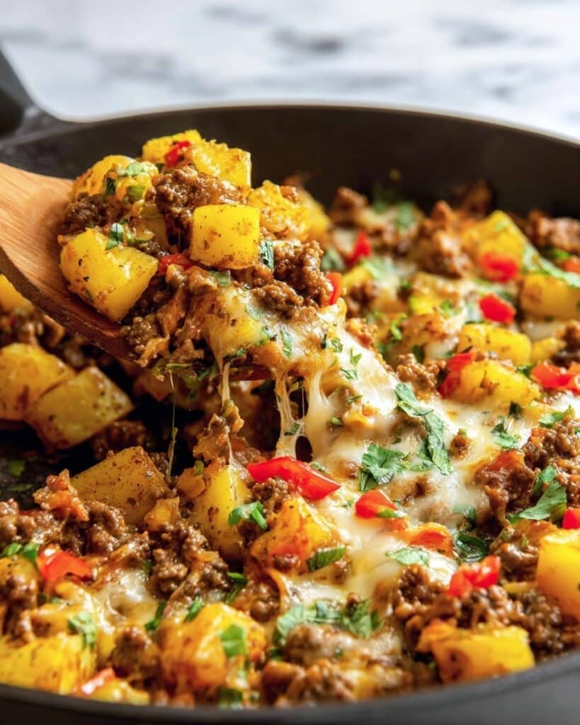 Mexican Ground Beef and Potato Skillet Recipe