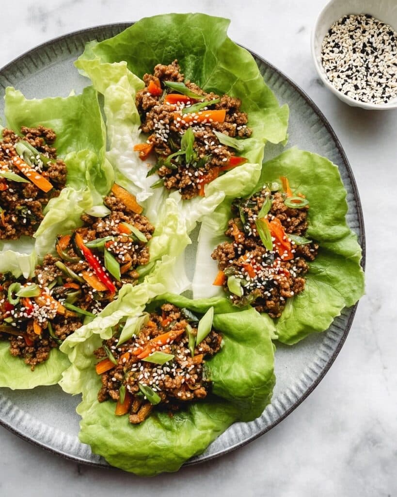Asian Style Ground Beef Lettuce Wraps Recipe