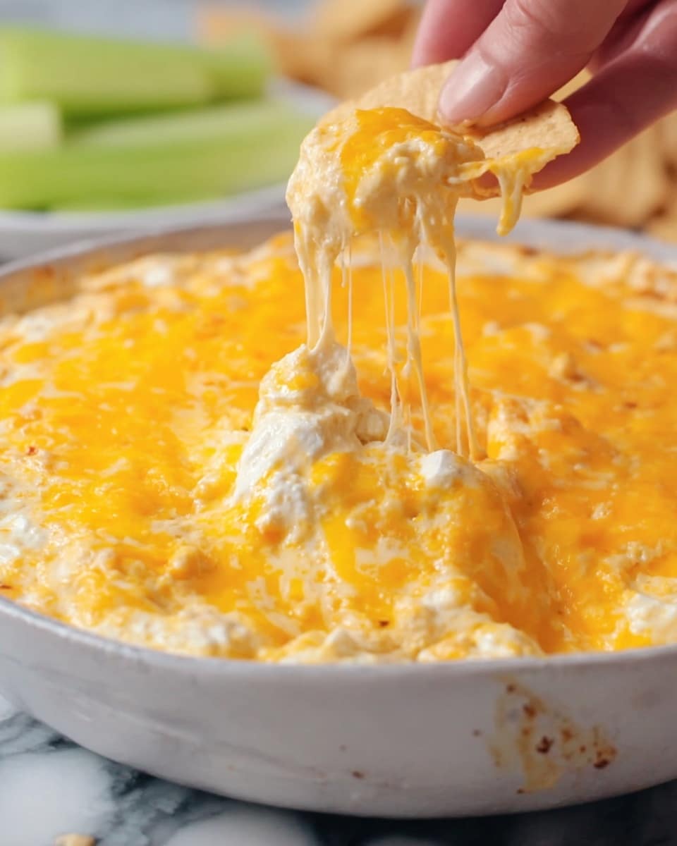 A white bowl filled with creamy, melted bright orange cheese dip that looks thick and smooth with some texture, being lifted by a woman's hand holding a pale green celery stick, causing the cheese to stretch in long, thin strands showing its gooey texture. In the soft-focused background, there is a plate with fresh celery sticks. All is set on a white marbled surface with soft lighting highlighting the shiny, melty cheese. photo taken with an iphone --ar 4:5 --v 7