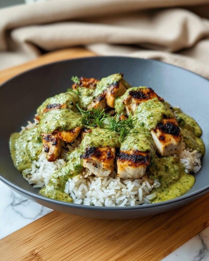 Peruvian Chicken with Aji Verde & Cilantro Rice Recipe