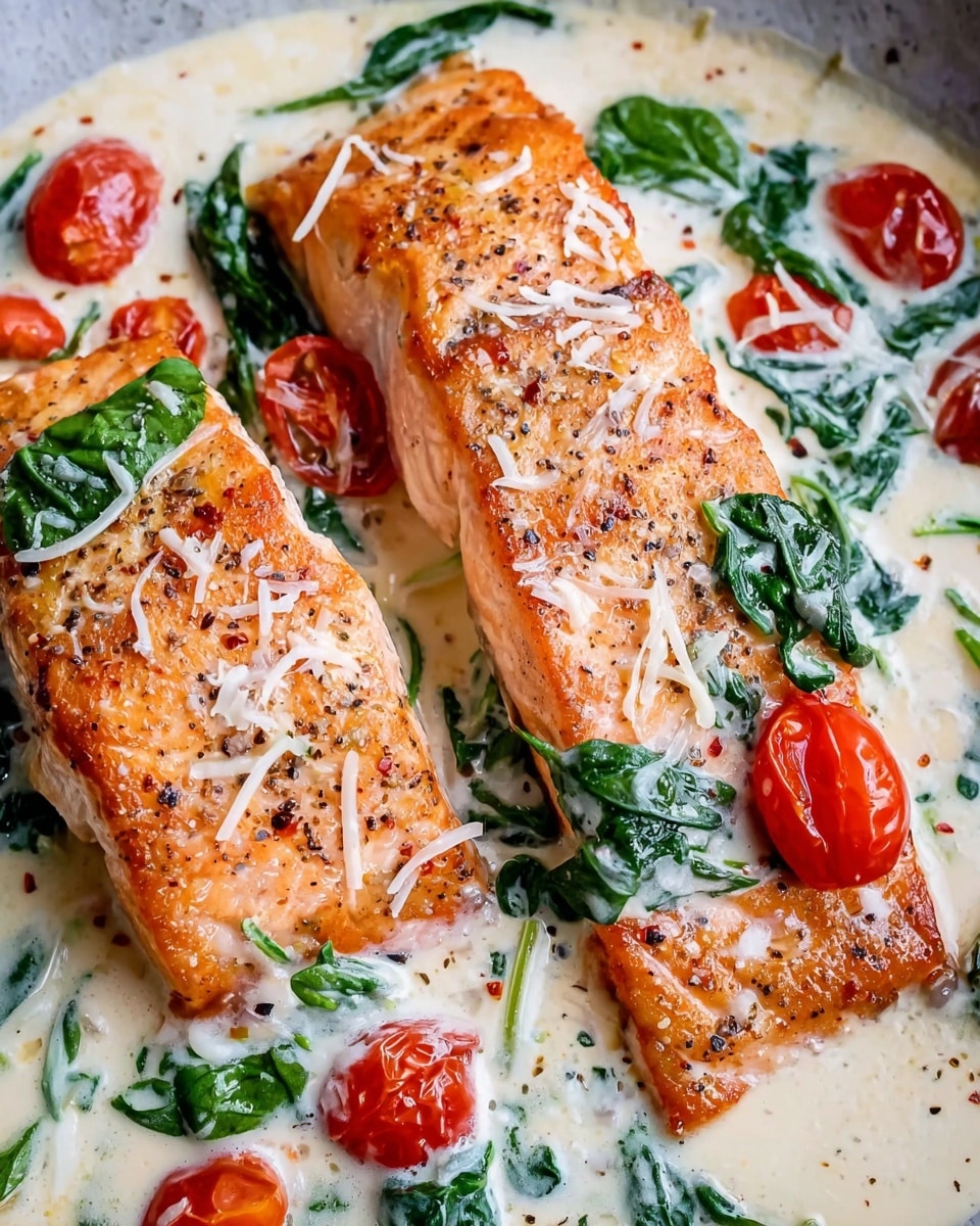 A close-up view shows three pieces of cooked salmon fillets in a black cast iron pan. Each fillet has one main layer with a golden-brown cooked top and light pink sides. The surface of the salmon is textured with small black pepper flakes and shiny bits of salt, highlighting the crispness of the skin. The pan around the fish is glossy with cooking oil bubbles. The background is a white marbled texture. photo taken with an iphone --ar 4:5 --v 7