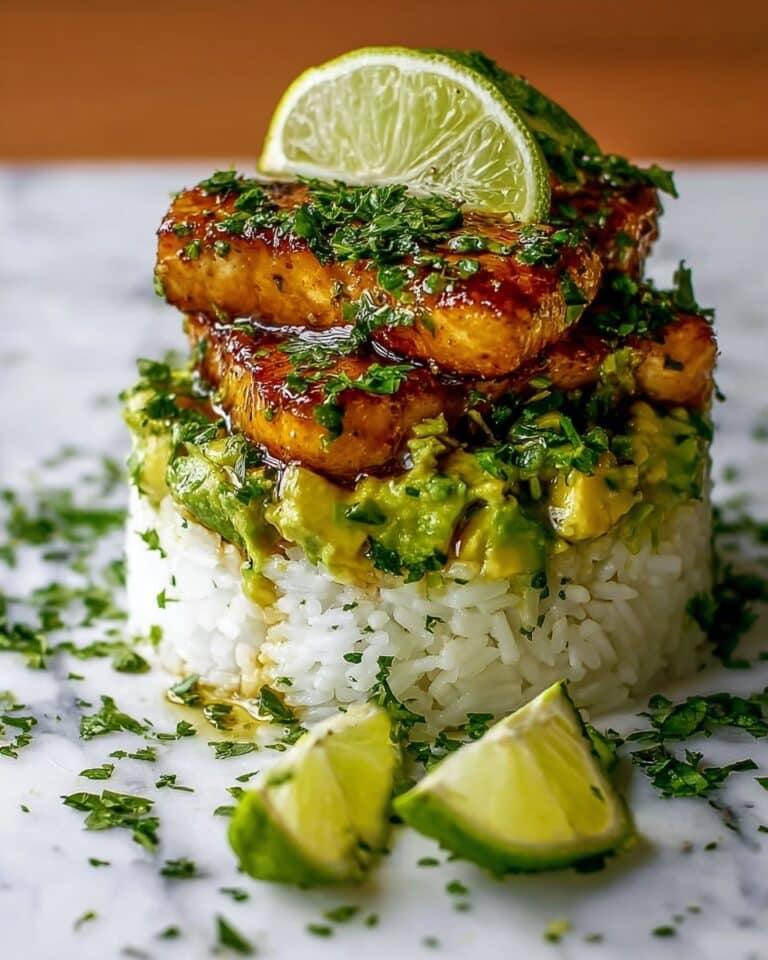Chicken & Avocado Rice Stack Recipe