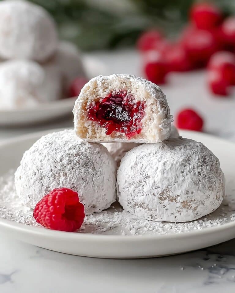 Almond Raspberry Snowball Cookies Recipe