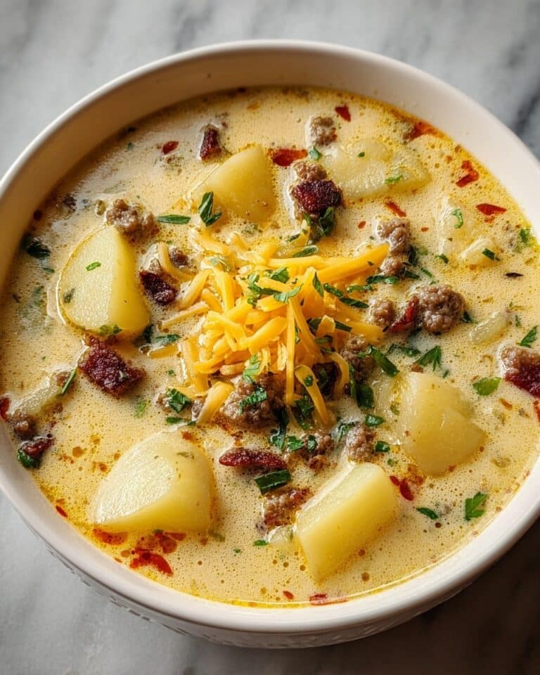 Beef and Cheddar Potato Soup Recipe