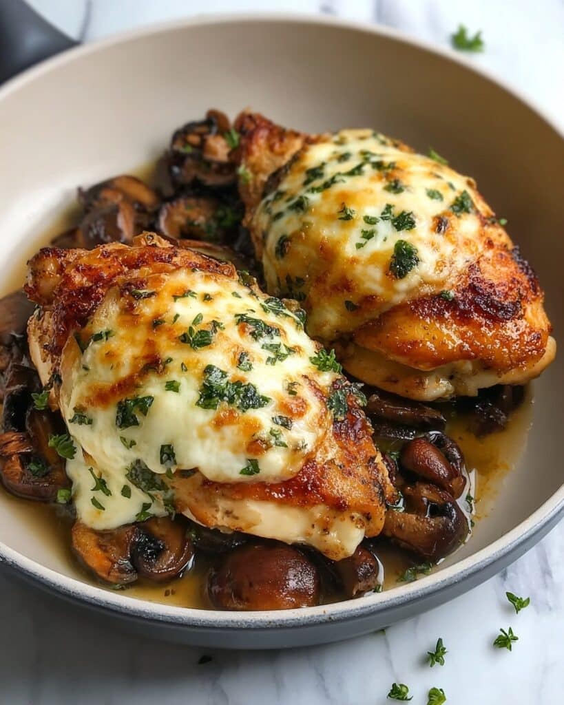 Mushroom-Stuffed Chicken Breast with Spinach and Mozzarella Recipe