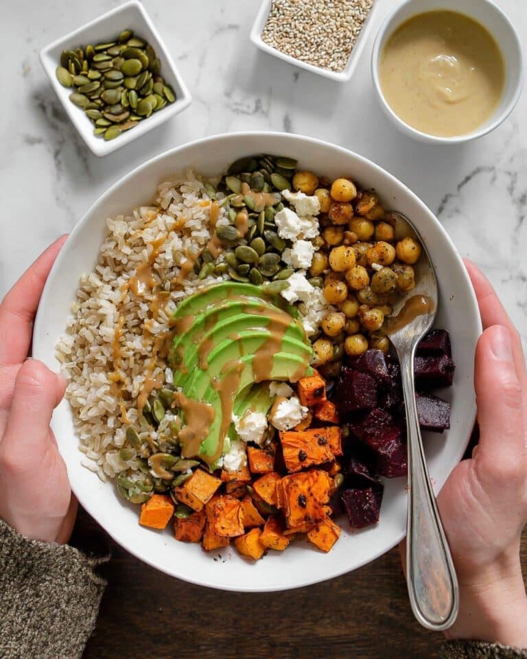 Harvest Bowl with Crispy Chickpeas and Roasted Root Vegetables Recipe