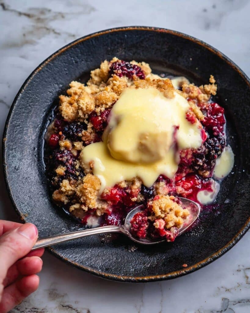 Blackberry and Apple Crumble with Biscoff Cookies Recipe