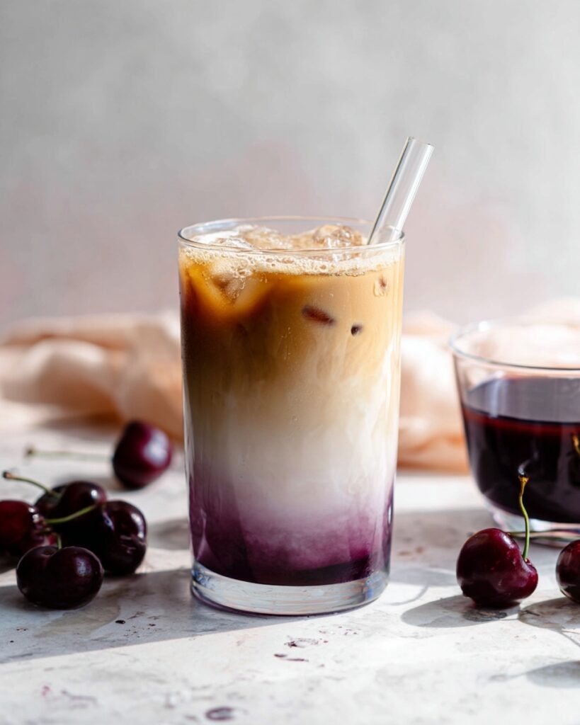 Tasty Cherry Vanilla Iced Latte Recipe