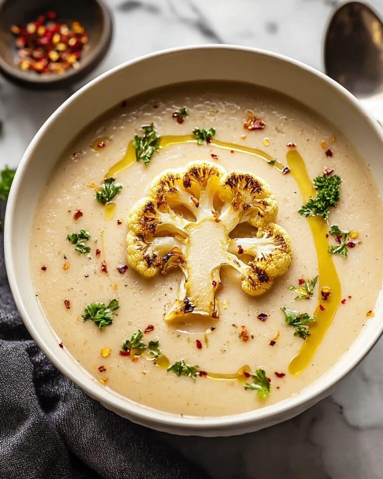 Roasted Cauliflower Soup with Spiced Broth and Fresh Dill Recipe