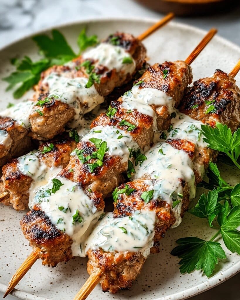 Grilled Chicken Kofta with Garlic Yogurt Sauce Recipe