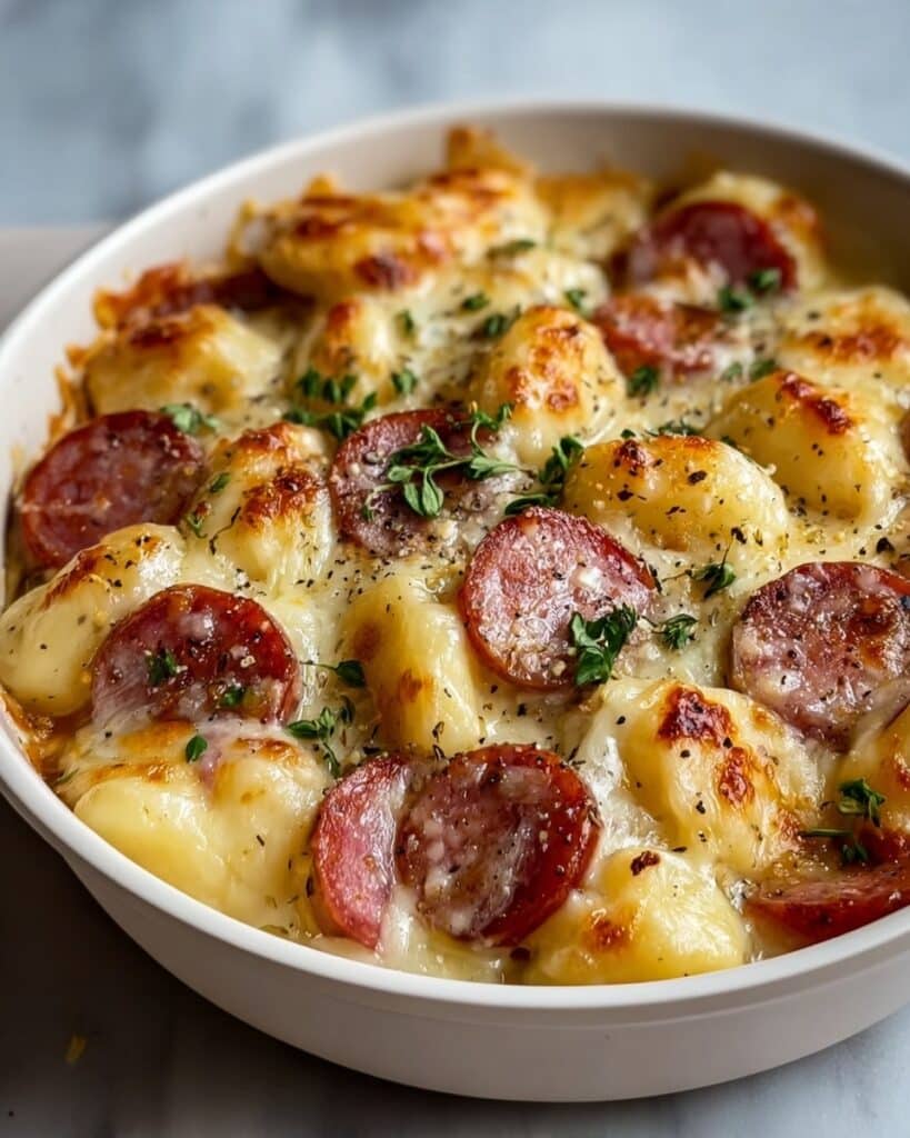 Crockpot Pierogi Casserole with Kielbasa Recipe