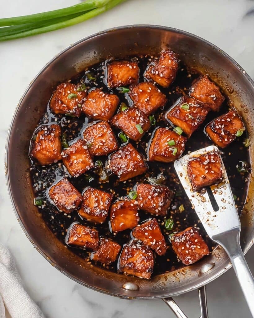 Honey Garlic Salmon Bites Recipe
