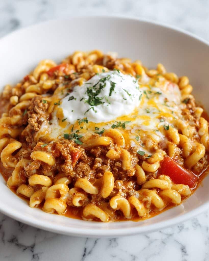Cheesy Beef Taco Pasta Recipe