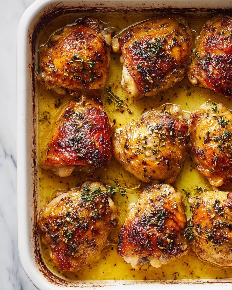 The image shows three pieces of cooked chicken thighs with a golden brown, crispy skin that has darker browned spots and a slightly oily texture. The chicken thighs are placed close together on a white plate with a subtle spiral pattern. Small green herb pieces are sprinkled over and around the chicken, adding a fresh contrast to the warm tones of the meat. The background is a white marbled texture. photo taken with an iphone --ar 4:5 --v 7