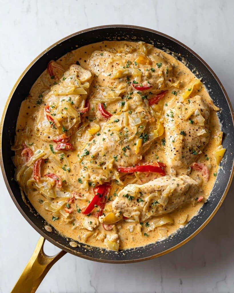 Pepperoncini Chicken Skillet with Bacon and Dairy-Free Cream Sauce Recipe