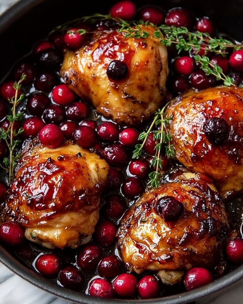 Cranberry Chicken with Sweet-Tart Cranberry Glaze and Thyme Recipe
