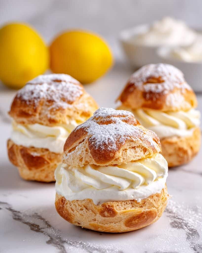 Lemon Cream Puffs with White Chocolate and Graham Cracker Crust Recipe
