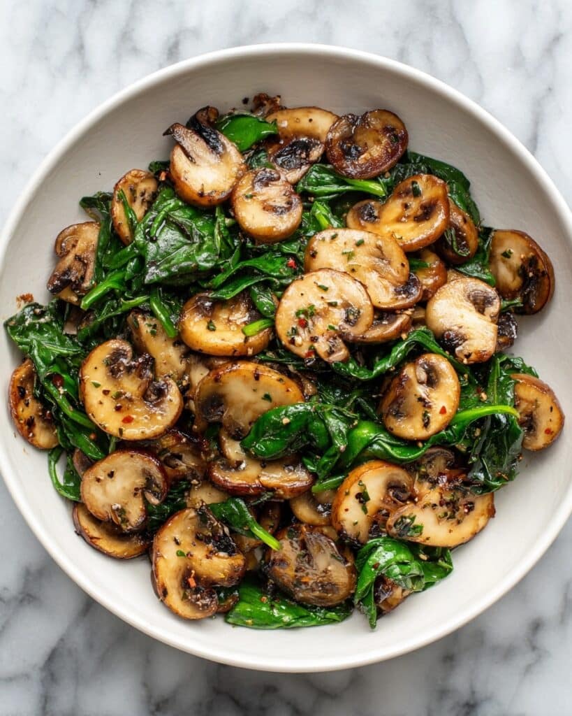 Mushrooms with Spinach Recipe