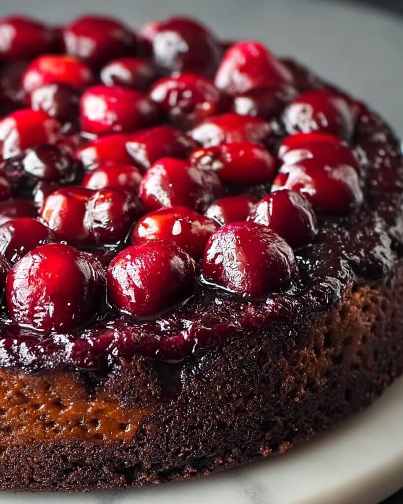 Cherry Cherry Chocolate Upside Down Cake Recipe